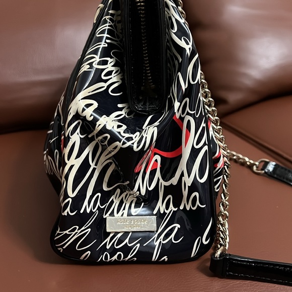 KATE SPADE NY OOH LA LA LIZZIE HANDBAG LADY JAMES BLACK PATENT LEATHER-PRISTINE - Picture 4 of 15